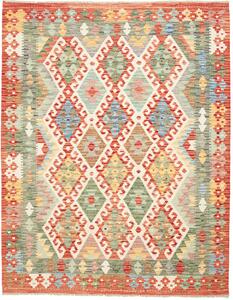 Tappeto Kilim Afghanistan Geometrico Multicolore Vibrante 157x200 Cm