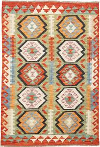 Tappeto Kilim Afghanistan Geometrico Verde Arancio 99x147 Cm