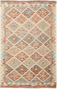 Tappeto Kilim Afghanistan Geometrico Beige Terracotta 101x153 Cm