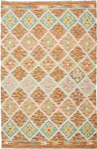 Tappeto Kilim Afghanistan Astratto Multicolore Pastello Crema 106x159 Cm