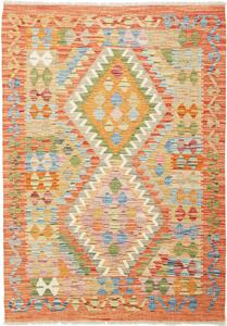 Tappeto Kilim Afghanistan Geometrico Arancio Multicolore 105x150 Cm