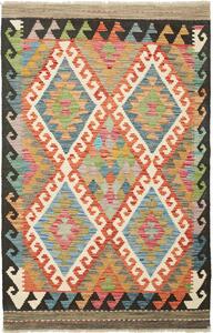 Tappeto Kilim Afghanistan Astratto Multicolore Vivace 100x156 Cm