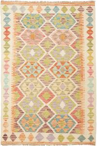 Tappeto Kilim Afghanistan Geometrico Beige Multicolore 99x145 Cm