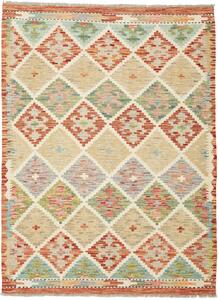 Tappeto Kilim Afghanistan Astratto Beige Policromo 109x139 Cm