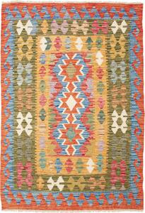 Tappeto Kilim Afghanistan Geometrico Terracotta Multicolore 99x143 Cm