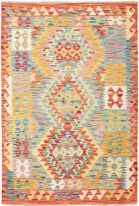 Tappeto Kilim Afghanistan Geometrico Multicolore Vibrante 102x148 Cm