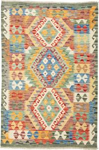 Tappeto Kilim Afghanistan Astratto Multicolore Pastello Verde 101x151 Cm