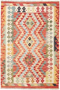 Tappeto Kilim Afghanistan Geometrico Rosso Blu 101x147 Cm