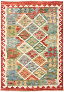 Tappeto Kilim Afghanistan Geometrico Multicolore Terracotta 101x142 Cm