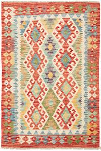 Tappeto Kilim Afghanistan Astratto Multicolore Rosso 107x152 Cm