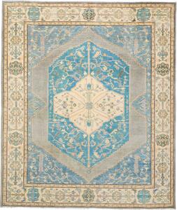 Tappeto Zigler Fine Pakistan Medaglione Azzurro Beige 248x290 Cm