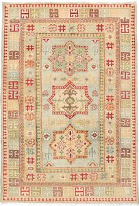 Tappeto Kazak Afghanistan Astratto Azzurro Beige 119x175 Cm