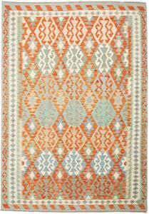 Tappeto Kilim Afghanistan Astratto Arancio Verde Acqua 164x240 Cm