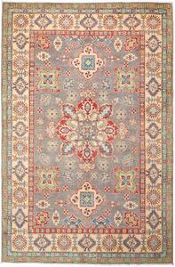Tappeto Kazak Afghanistan Geometrico Grigio Crema Rosso 200x305 Cm