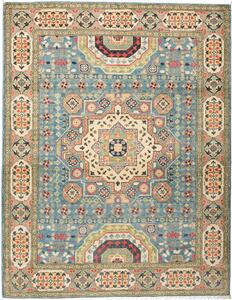 Tappeto Kazak Afghanistan Geometrico Blu Beige 153x197 Cm