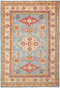 Tappeto Kazak Afghanistan Geometrico Celeste Rosso 164x243 Cm