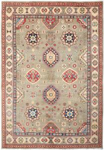 Tappeto Kazak Afghanistan Geometrico Verde Salvia Rosso 206x299 Cm