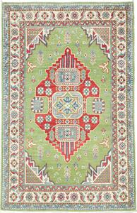 Tappeto Kazak Afghanistan Geometrico Verde Rosso 97x152 Cm