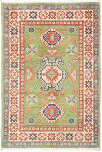 Tappeto Kazak Pakistan Geometrico Verde Lime Rosso 81x122 Cm