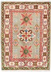 Tappeto Kazak Afghanistan Medaglione Verde Rosso 67x90 Cm