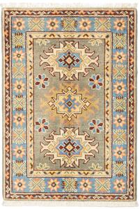Tappeto Kazak Afghanistan Floreale Grigio-verde Azzurro 62x89 Cm
