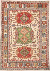 Tappeto Kazak Pakistan Astratto Crema Rosso 147x210 Cm
