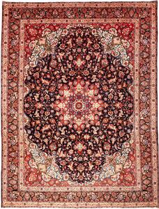 Tappeto Moud Persia Medaglione Blu Rosso 310x410 Cm