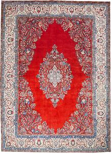 Tappeto Sarough Persia Medaglione Rosso Crema 267x368 Cm