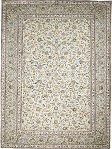 Tappeto Kashan Persia Floreale Avorio Verde 298x404 Cm