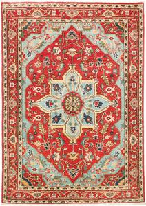 Tappeto Zigler Pakistan Medaglione Rosso Celeste 120x173 Cm