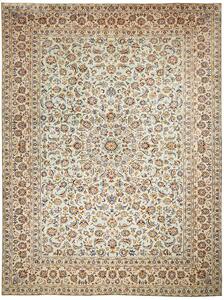 Tappeto Kashan Persia Medaglione Avorio Blu 305x407 Cm