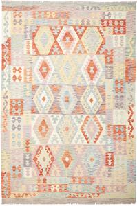 Tappeto Kilim Afghanistan Geometrico Pastello Blu 198x298 Cm