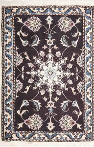 Tappeto Nain Kashmar Persia Medaglione Marrone Melanzana Crema 60x90 Cm