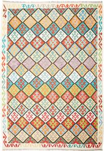 Tappeto Kilim Afghanistan Geometrico Multicolore Vivace 207x298 Cm