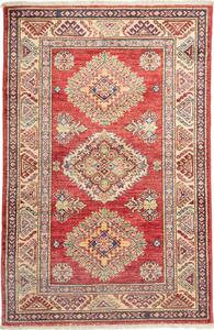 Tappeto Kazak Fine Pakistan Geometrico Rosso Beige 86x116 Cm