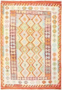 Tappeto Kilim Afghanistan Geometrico Multicolore Terracotta 175x251 Cm