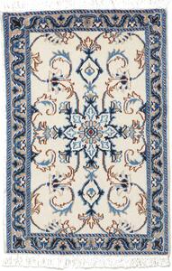 Tappeto Nain Kashmar Persia Medaglione Avorio Blu 60x90 Cm