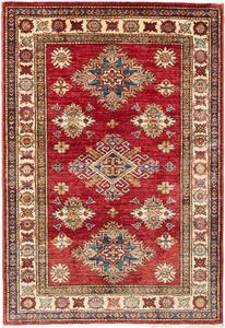 Tappeto Kazak Fine Pakistan Astratto Rosso Blu Beige 98x143 Cm