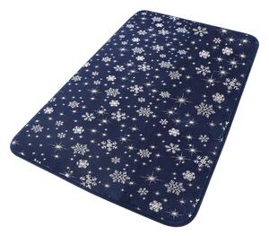 Tappeto antiscivolo rettangolare Christmas in 100% poliestere blu 75 x 45 cm