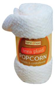 Plaid in 100% poliestere Popcorn, bianco, 125x 150 cm