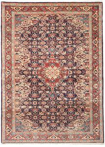 Tappeto Sarough Persia Medaglione Blu Scuro Rosso 105x144 Cm