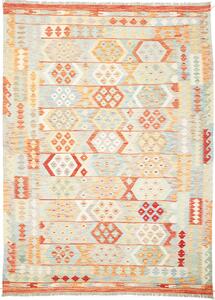 Tappeto Kilim Afghanistan Geometrico Azzurro Arancio 173x240 Cm