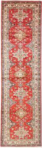 Tappeto Kazak Fine Pakistan Astratto Rosso Crema 80x306 Cm