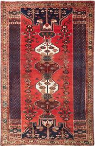 Tappeto Shiraz Persia Astratto Rosso Blu 163x260 Cm