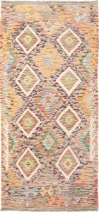 Tappeto Kilim Afghanistan Astratto Multicolore Vivace 100x215 Cm