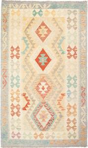 Tappeto Kilim Afghanistan Geometrico Beige Terracotta 112x189 Cm