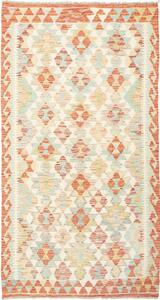 Tappeto Kilim Afghanistan Geometrico Crema Terracotta 107x198 Cm