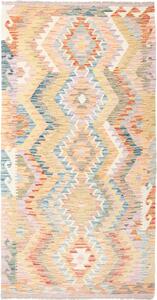Tappeto Kilim Afghanistan Geometrico Pastello Policromo 105x199 Cm