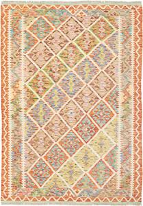 Tappeto Kilim Afghanistan Geometrico Arancio Multicolore 130x184 Cm