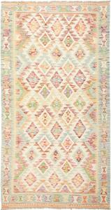 Tappeto Kilim Afghanistan Geometrico Crema Pastello 106x199 Cm